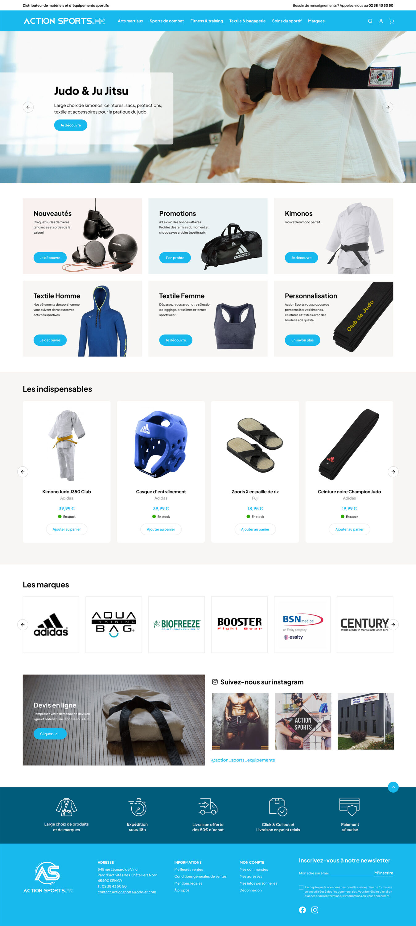 Action Sports et Sport Performance Santé - Un mode multiboutique, sous PrestaShop, en B2B / B2C