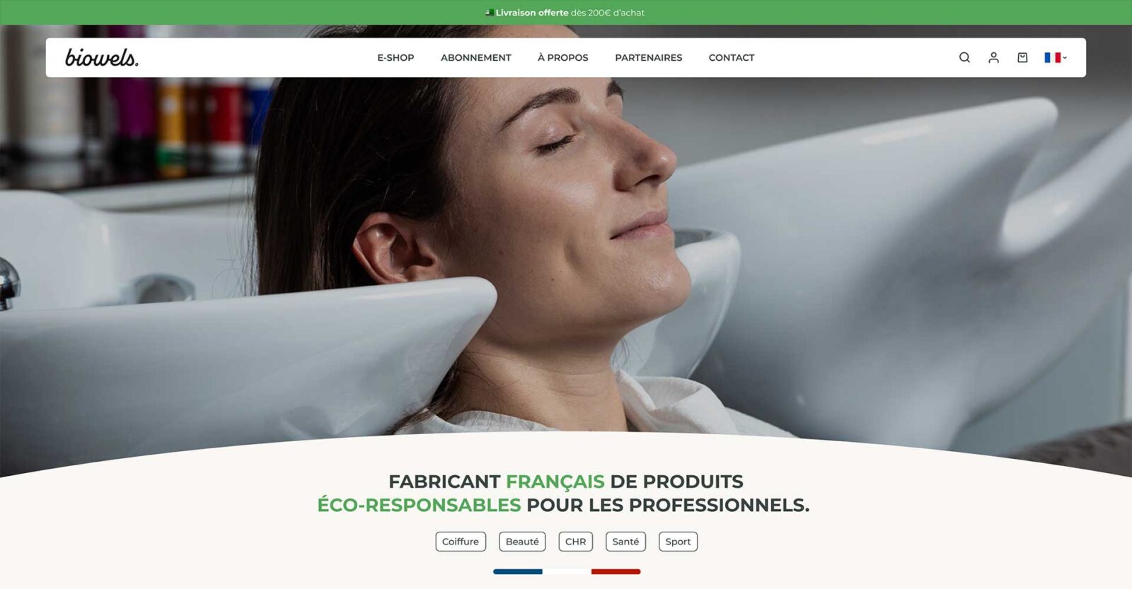 Réalisation du site Biowels sur Shopify